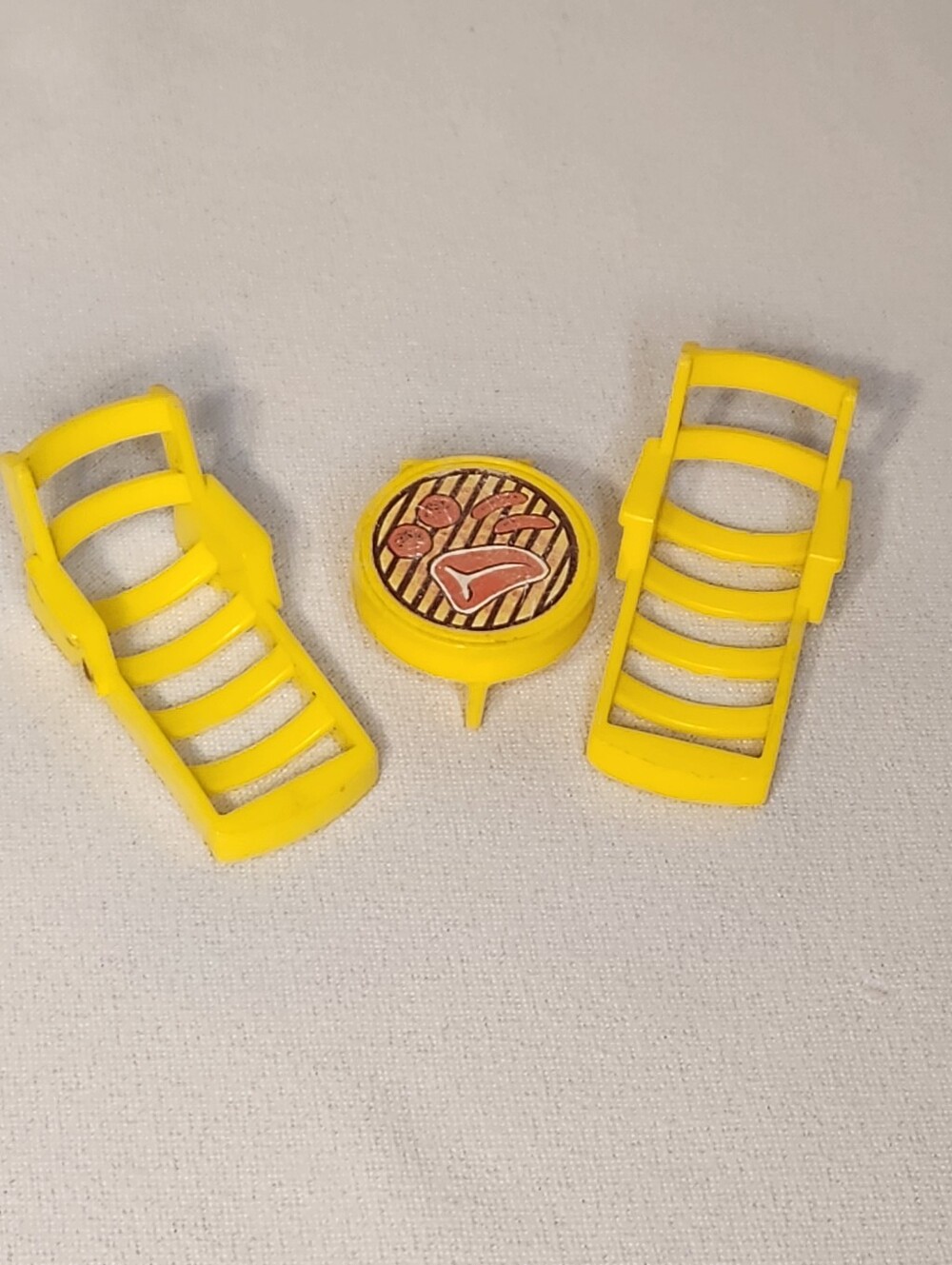 Vintage Fisher Price Little People Lot Happy Houseboat Deck Lounge Chairs Grill